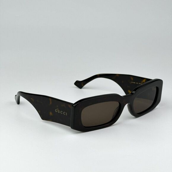 NEW Gucci GG1426S 002 Dark Havana Brown Unisex Rectangle Sunglasses GG 1426s - Picture 6 of 11